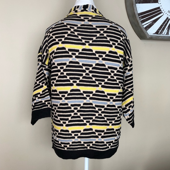 Black & Yellow Knit Cardigan Sweater - Picture 8 of 8